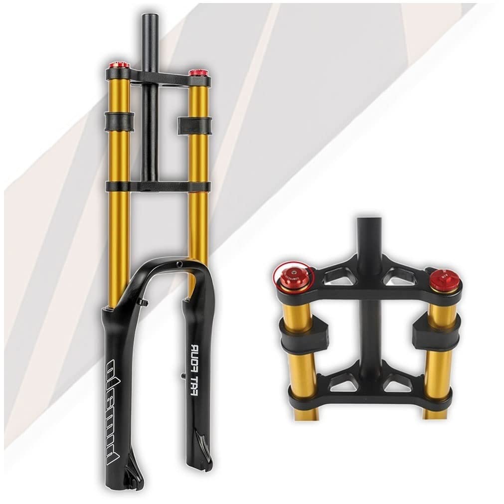 WIQUYBML Snow Beach Bike Air Front Fork 20 Inch 4.0 Tire Rebound Adjustment 28.6mm Bicycle Fat Suspension Forks Straight Tube Travel 120mm QR 9 * 135mm MTB XC AM