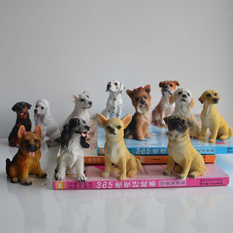 Amazon.co.jp: 犬の置物 ケーキトッパー 樹脂製 座っている子犬の