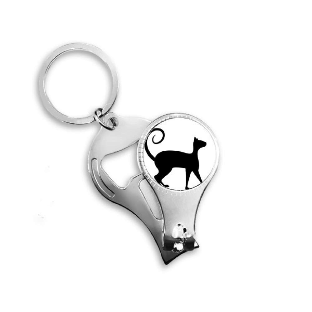 Porte-clés avec décapsuleur chat noir, le cadeau parfait pour pet lover