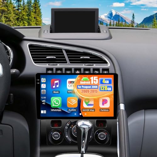 Autoradio Android 15 Peugeot 3008 compatible commandes au volant et caméra de recul