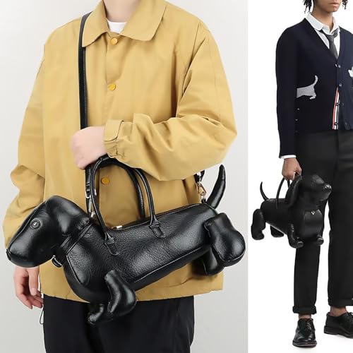 Image of Women PU Leather Unique Novelty Dog Shaped Crossbody Shoulder Bag Handbag Purse