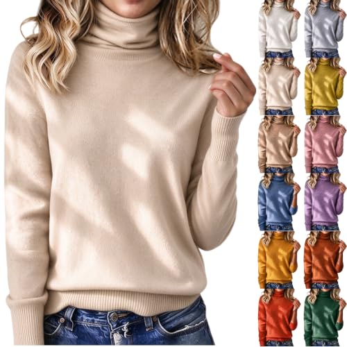 Turtleneck Sweaters for Women Plus Size Tops Lightweight Knit Pullovers - image 1