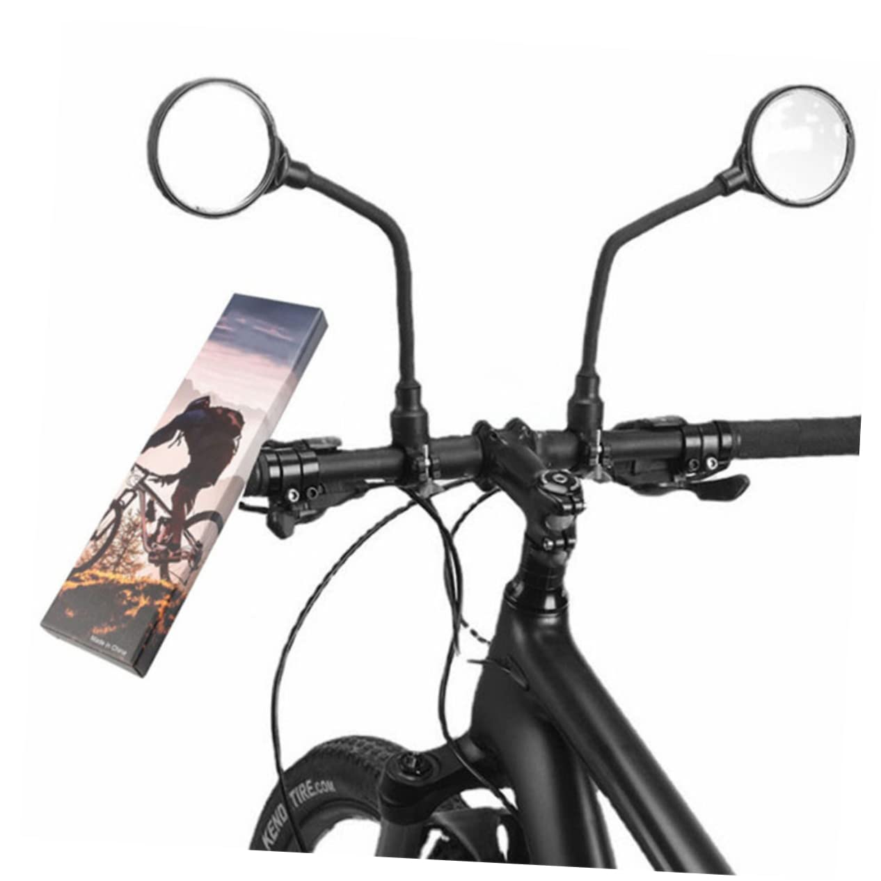TOYANDONA 2 Stück Rückspiegel Lenkerspiegel Fahrradspiegel Für Lenker Motorradspiegel Für Lenker Fahrradrückspiegel Fahrradgriffspiegel Runder Fahrradspiegel Abs Schwarz