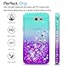 LeYi Galaxy J7 2017/ J7 V/ J7 Prime/ J7 Perx/ J7 Sky Pro/Halo Glitter Case (Not fit J7 2018) with Tempered Glass Screen Protector [2 Pack] for Girls Women, Liquid Case for Samsung J7V ZX Teal/Purple