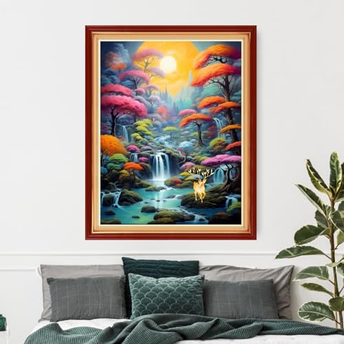 Image of Funxvoot Stamped Cross Stitch Kits Beginners Full Range of Embroidery Kits for Adults 11CT Embroidery Patterns Needlepoint Kits Printed Cross Stitch Kits-Beautiful Scenery 16x20 inch