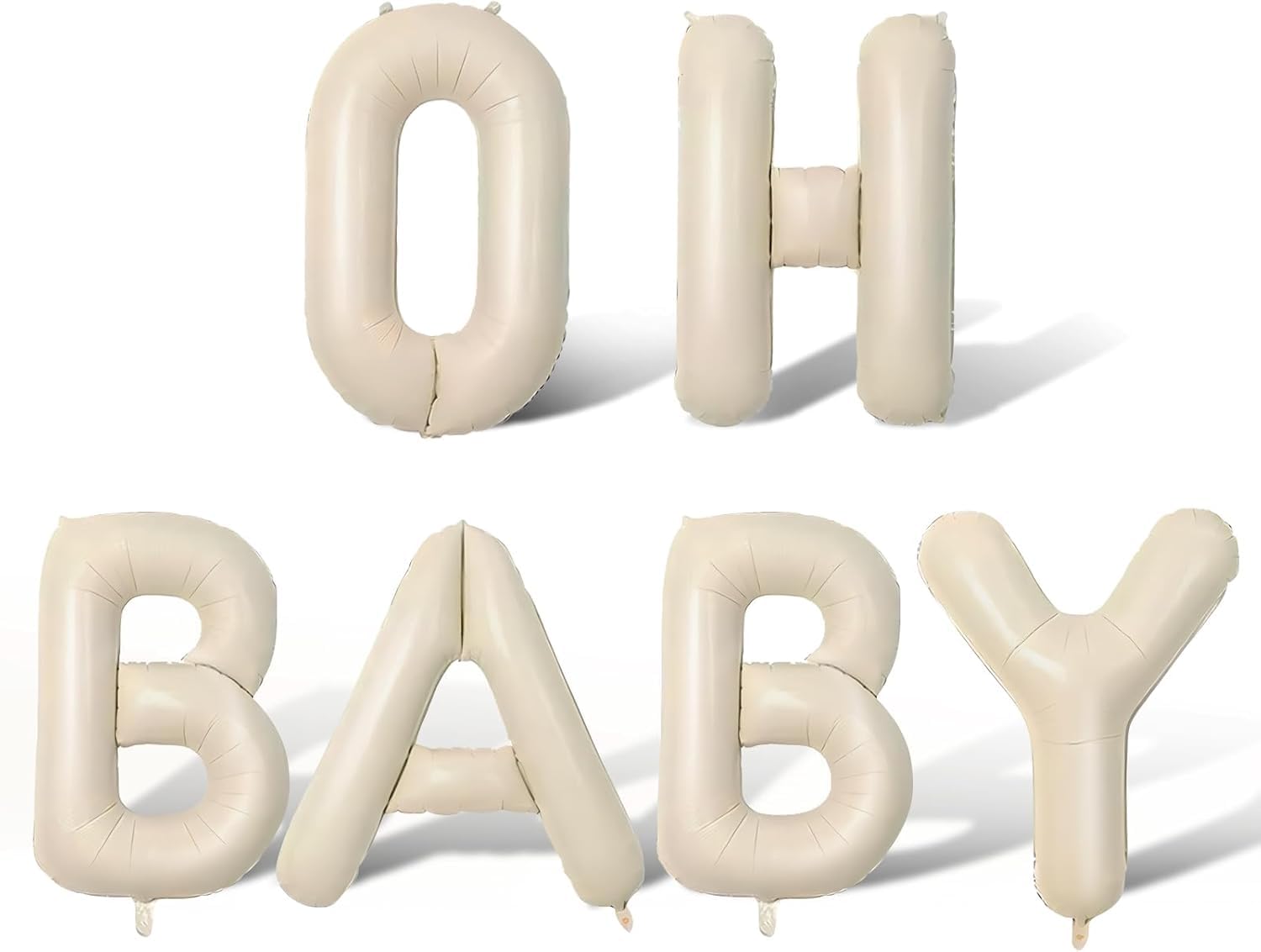 JUSTOTRY 40 inch Baby Shower Balloons for Gender Reveal Decoration,Beige Jumbo OH BABY Sign Balloon for Boy or Girl Baby Shower Party Decorations Backdrop