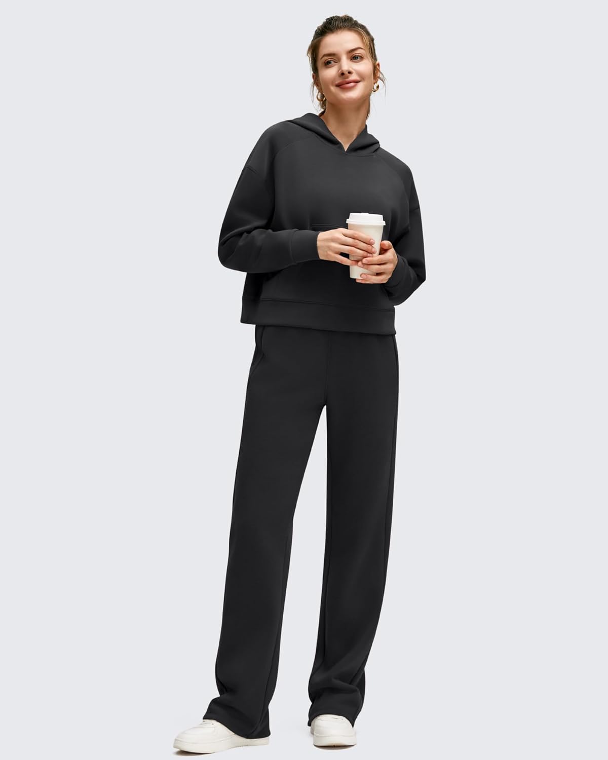 G4Free Flurrylux Women's Fleece Lined Straight Leg Sweatpants Cotton Warm Lounge Pants with Pockets - Image 2