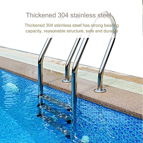 Escalera para piscina de acero inoxidable, 3 peldaños con paso antideslizante miniatura 4
