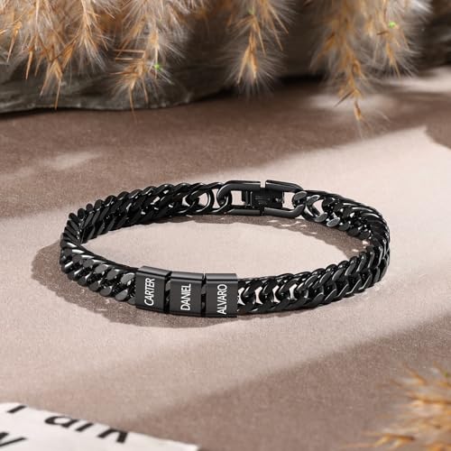 Pulsera cubana personalizada para hombre acero inoxidable miniatura 5
