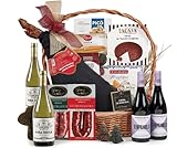 Lote 42: Cesta de Navidad en Mimbre con Paleta Reserva Duroc y Vinos - Ibéricos a domicilio gourmet