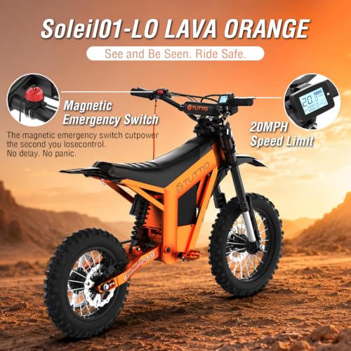 Image of Tuttio Soleil01 Electric Dirt Bike, 54.6V 3000W 45MPH Electric Motorcycle