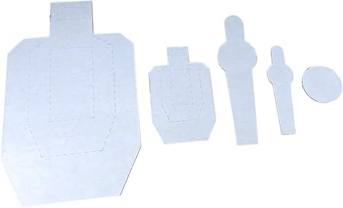 Miniatura 4 de Generic Objetivos de fuego seco estilo USPSA en escala reducida  objetivos de escala 3 x 13 y 16, poppers y círculos  marrón y blanco