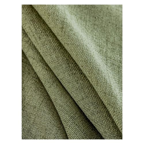 Rideau lin et coton vert matcha de qualité supérieure à œillets