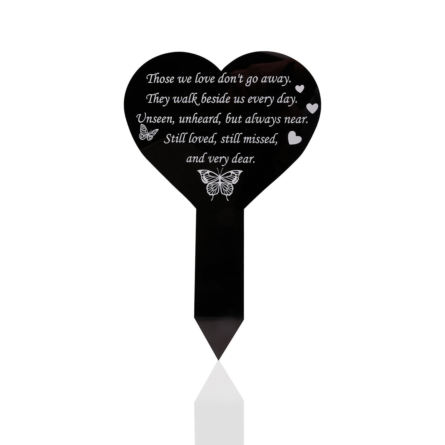Bojueshaw Memorial Plaque Stake,Acrylic Remembrance Signs for Graves,Weatherproof Garden Memorial for Loved Ones & Pets(Heart)