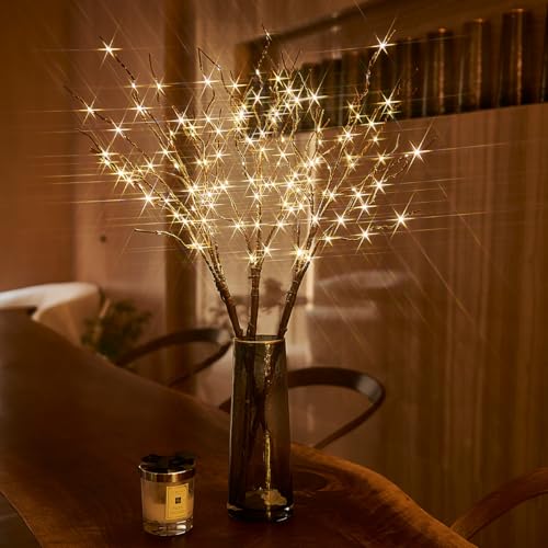 Branches de saule marron lumineuses 81 cm avec minuteur intégré - 5