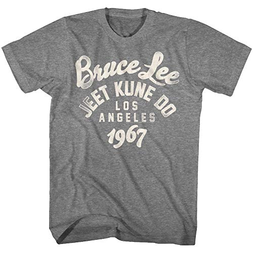 Bruce Lee Hong-Kong Chinese Martial Arts Icon Jeet Kune Do LA 1967 T-Shirt Tee Gray