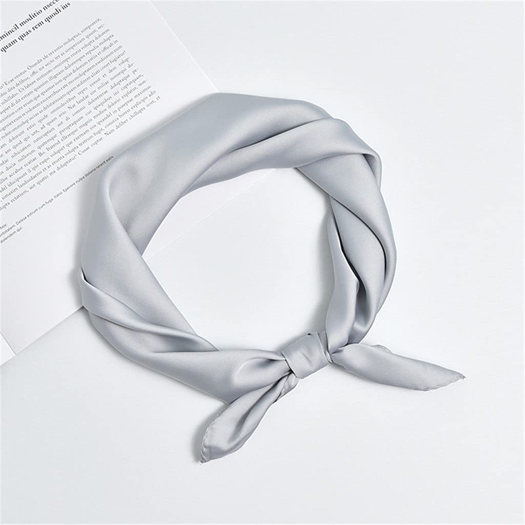 Bufanda de Mujer Bufanda Cuadrada Corbata for el Cabello Estampado Bufanda de Seda Satinada Pañuelo for la Cabeza for Mujer Bufanda de Seda de Tira Larga pequeña (Color : D, Size : 55 * 55CM