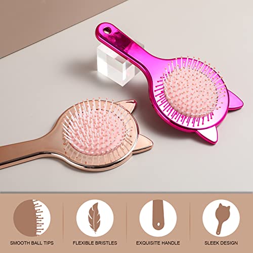 Oneleaf Detangling Hair Brush Air Cushion Comb Oneleaf Cute Cat Ear Shape For Curly thumb #3
