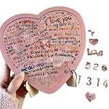 Jubilofex Puzzle in Herzform | 100 Sprachen Holzbedarf für Handwerk | Puzzle – für Tisch, Fenster, Veranda, Party, Festival, Nacht, Büro, Haus, Regal, Feuer