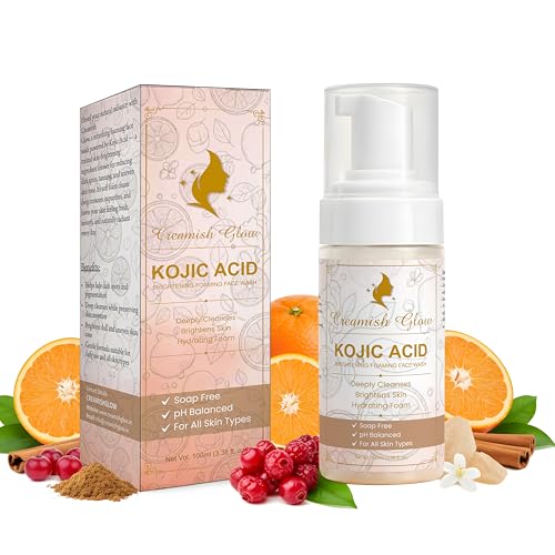 Image of Kojic Acid Foaming Face Wash, Deeply Cleanses and Brightens Skin, Hydrating Foam, Soap Free, pH Balanced, For All Skin Types