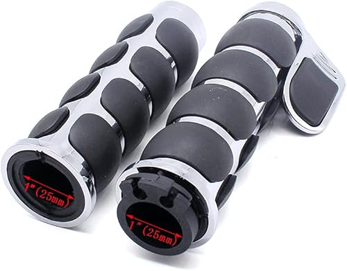 Miniatura 3 de Motocicleta 1 "mano apretones extremo barra manillar Spike cromo negro aluminio caucho