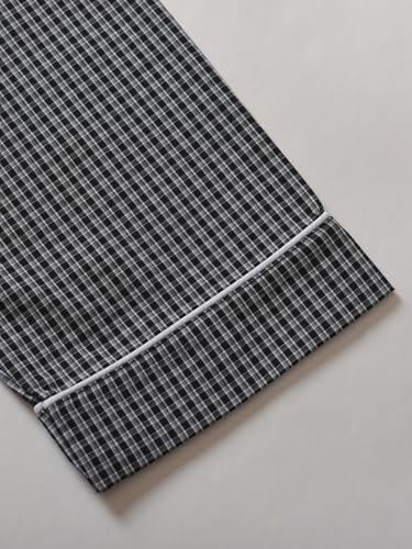 Esenchel Men's Cotton Plaid Robe Lightweight Bathrobe with Pockets4