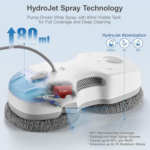 Image of HUTT S7 Window Cleaning Robot, 6500Pa Suction, 3D Floating Chassis, HydroJet Water Spray 80ml Tank, Multiple Safety Systems, SLAM 4.0 Navigation, 8 x Cloths, All-in-One Storage Box