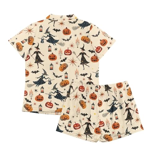 Image of Renewold Women's Short Sleeve Pajama Set Button Down Sleepwear with Notch Collar Soft Lounge Top and Shorts with Pockets