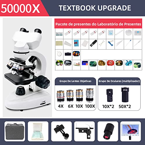 Kit de microscópio binocular eletrônico profissional com display HD de 5 polegadas+ocular eletrônica