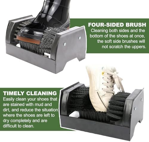 Rascador de botas resistente con cerdas rígidas de doble cara para una eliminación eficiente del barro, ideal para lluvia, senderismo y botas de fútbol, perfecto para entradas de granja y jardín