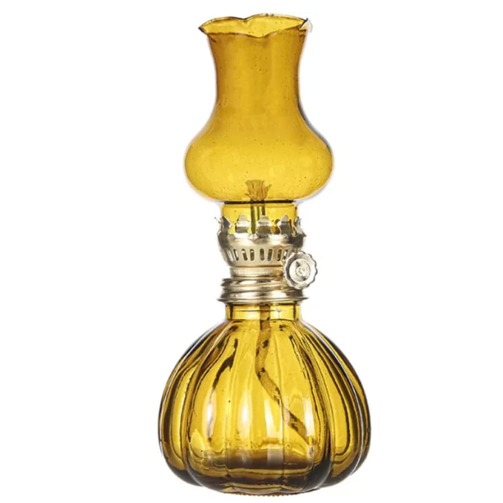 Kerosene lamp, 7.5in Lamp Pumpkin Shaped Vintage Clear Paraffin for Indoor Outdoor(Unique Colour)