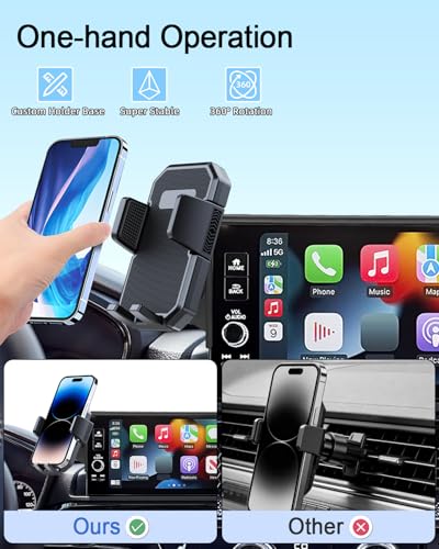 Image of PZK Car Phone Mount for Honda HRV 2023-2026 / CRV 2023-2026 / Honda Pilot 2023-2026 Accessories 7 /9-inch Screen 360 Rotation Auto Lock CRV HRV Car Phone Holder Not Affect Air Vent Phone Cradles