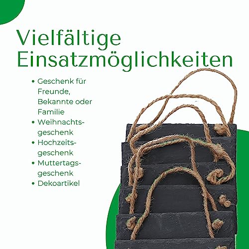 Schiefertafel Novaliv mit Juteband zum Aufhängen als Memotafel