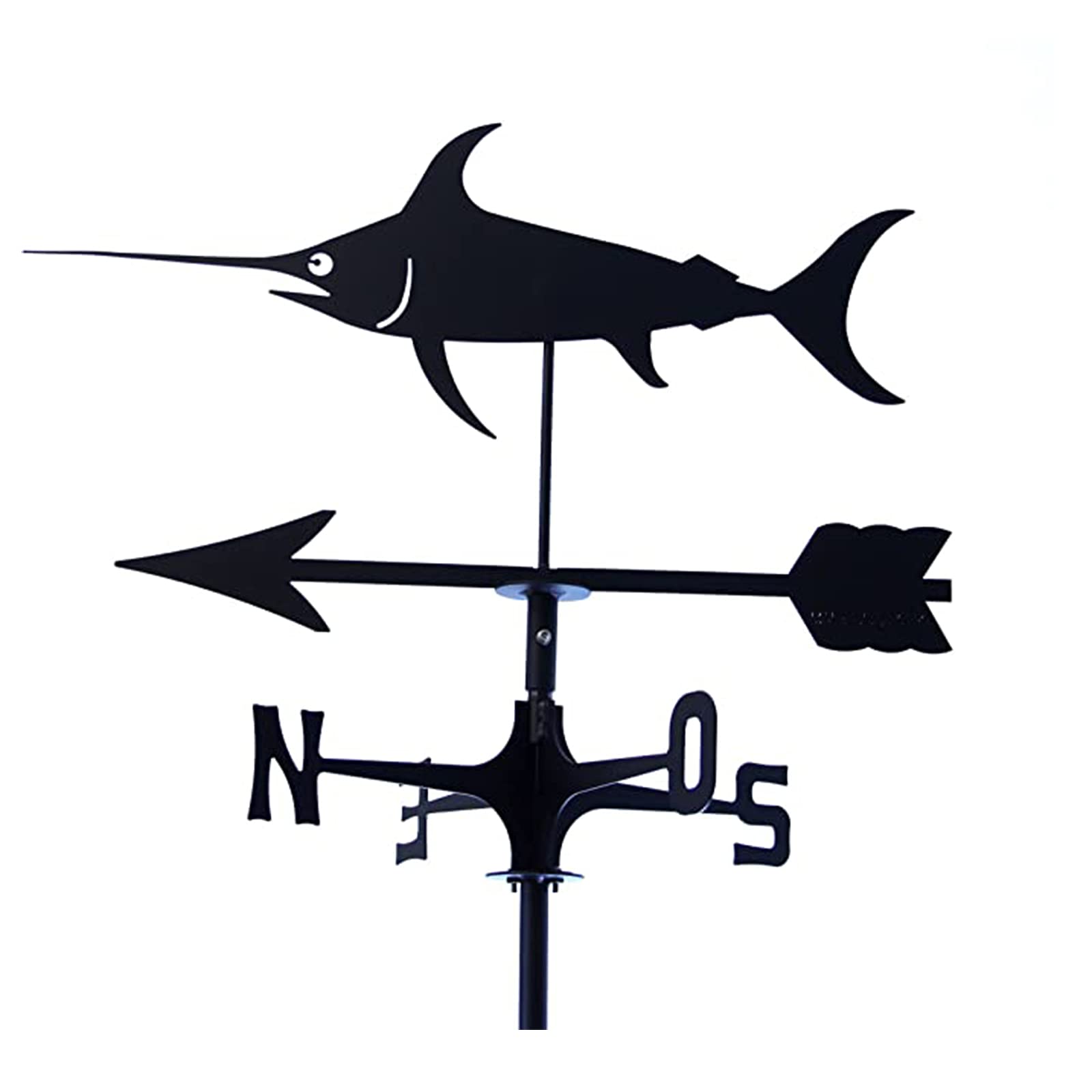 WIQUYBML Weather Vane Stainless Steel Weathervane Wind Direction Indicator for Garden Yard Ornament/Swordfish/35 * 50Cm