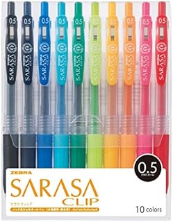 Zebra Długopis żelowy Sarasa klips 0,5 10 kolorów JJ15-10CA