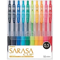 Zebra Bolígrafo de gel Sarasa Clip 0.5 10 colores