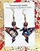 Paper Origami Hummingbird & Glass Bead Earrings Royal Blue Orange 1st Anniversary Gift