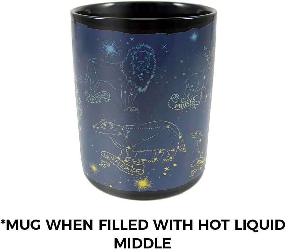 Harry Potter - Constellations - Hogwarts Houses - Padfoot - Prongs - 16 ounce Large Ceramic Morphing Mugs Heat Sensitive Clue Mug - Full image revealed when HOT liquid is added - Image 4