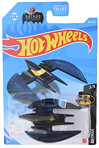 Batplane Hot Wheels Batman noir et bleu idéal pour décorer un espace de jeu ou bureau