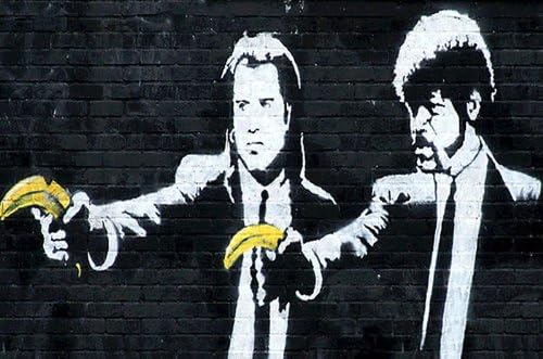 Banksy (Reproduction) Pulp Fiction Guns Bananas Mini PAPER Poster Measures 23.5" x 16.5"Inches (59.4 x 42 cm) approx