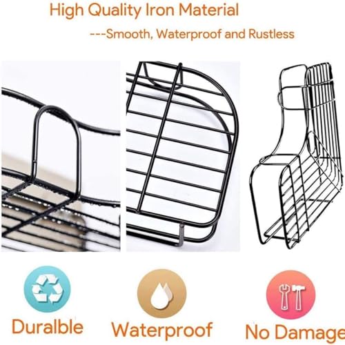 Image of BENAVJI Drill Free Corner Shelf for Bathroom Wall Bathroom Organizer Without Drill Kitchen Rack Pack of 2