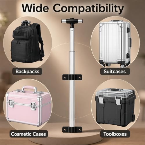 Image of Travel Suitcase Telescopic Handle Luggage Replacement Single Rod Replacement Telescopic Handle Aluminum Luggage Telescoping for Most