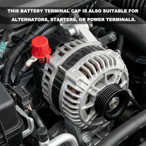 Pxobiug 4 PCS Car Battery Terminal Cover, Auto Battery Positive & Negative Insulator Protector with Washers, Universal Batteries Top Post Protective Cap for SUV Sedan Truck