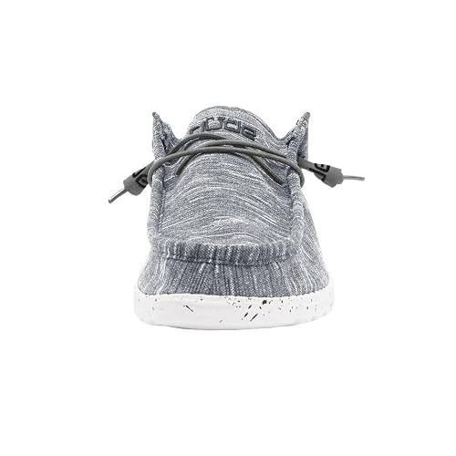 HEYDUDE Men's Wally Stretch Fleece Stone White Size 10 | Men’s Shoes | Men's Lace Up Loafers | Comfortable & Light-Weight - Thumbnail 4