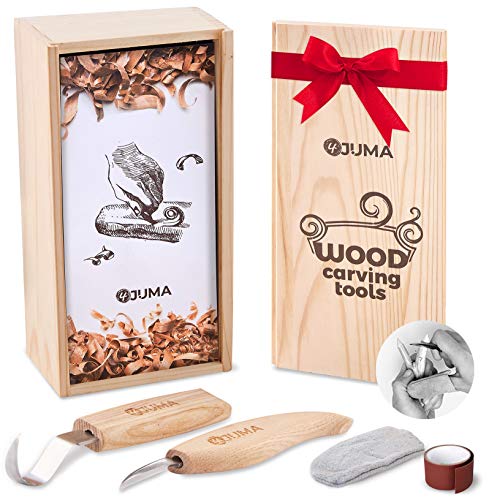 Wood Carving Tools - Whittling Knife for Beginners - Whittling Knife - Carving Tools for Wood - Wood Carving Starter Kit - Crooked Knife - Hook Knife - Spoon Carving