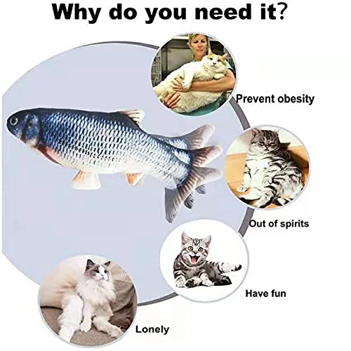 Brinquedo elétrico para gatos e peixes, brinquedo realista de pelúcia com movimento de peixe, brinqu