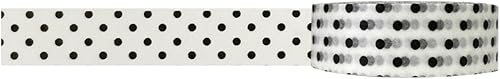 Miniatura 2 de Wrapables Cinta adhesiva Washi con patrones coloridos, puntos blancos y negros (paquete de 2)