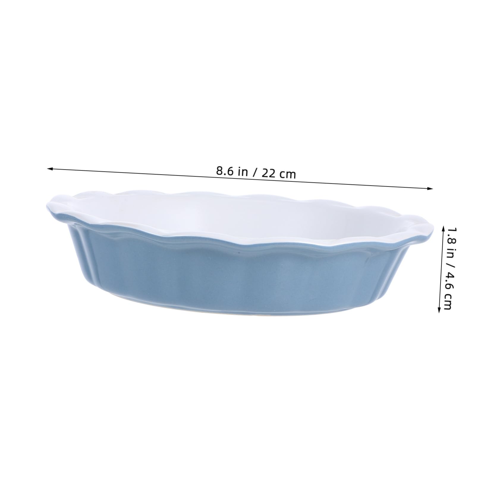 OUNONA Deep Baking Dish Ruffled Edge Multi-use Pie Dish for Camping Kitchen Microwave Safe