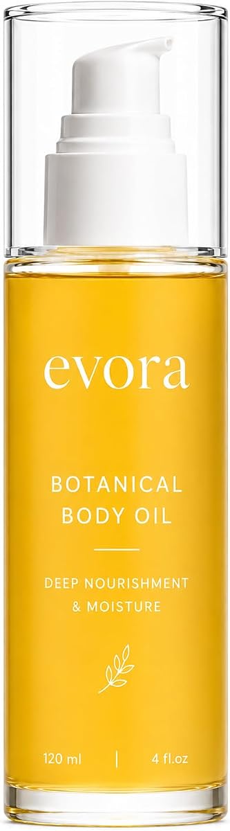 Evora Botanical Body Oil, Lightweight Moisturizing Body Oil, 120 ml | with Wakame Algae, Brazil Nut Oil & Passionflower Seed Oil, for Dry-Looking Skin, Non-Greasy