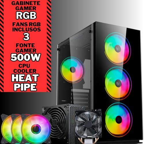 Computador Gamer completo 2Eletro RGB, Intel Core i7, 16GB RAM, SSD 1TB, Fonte 500W, Monitor 23